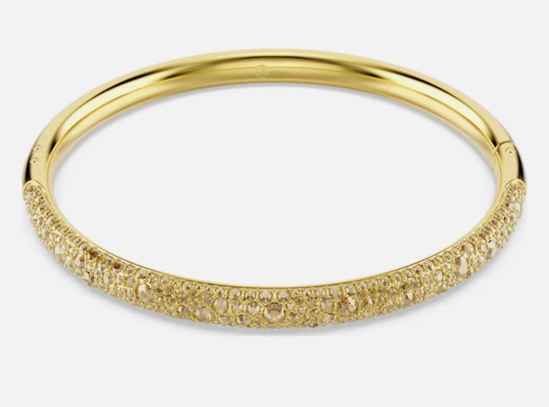 SWAROVSKI Sublima bangle Snow pavé, Gold tone, Gold-tone plated