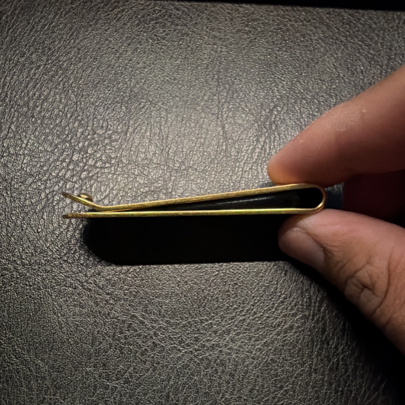 Saint Laurent Men’s Signed Gold Tone Bar Tie Bar/Clip Metal Tie Clip