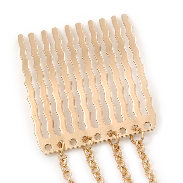 1 Pc AB Crystal Ear Cuff With Comb In Gold Plating – Only For The Right Ear