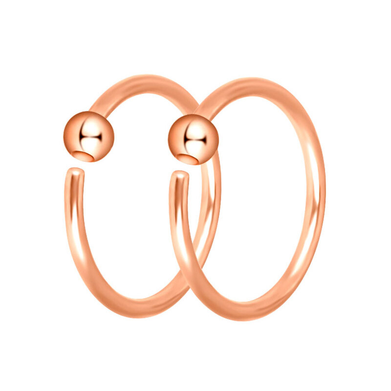2Pcs 20G Surgical Steel Captive Bead Nose Hoop Septum Lip Ring Earrings Piercing