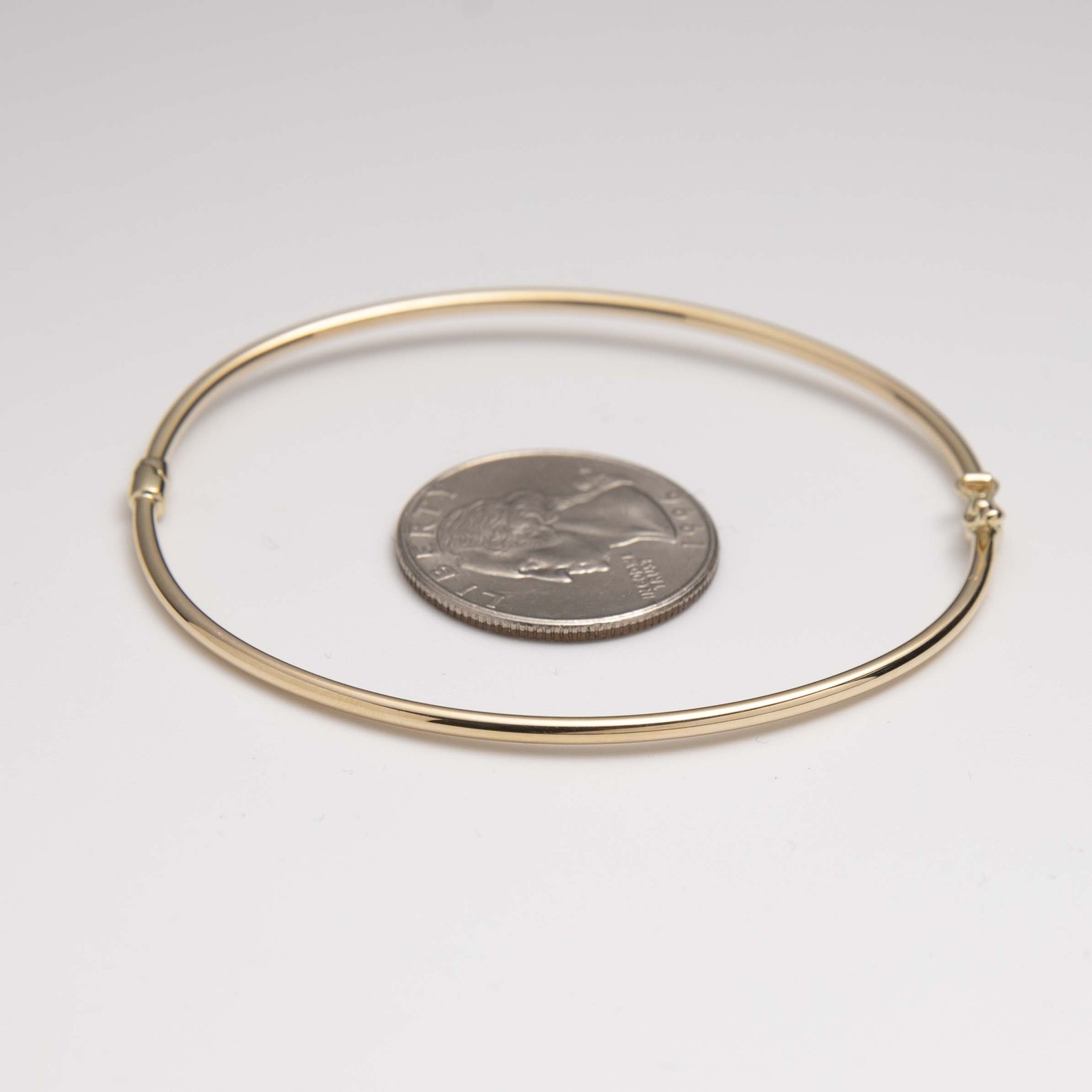 2mm Shiny Tube Bangle Bracelet Real 10K Yellow Gold