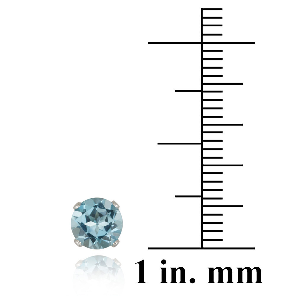 2.1ct Swiss Blue Topaz .925 Silver Stud Earrings 6mm