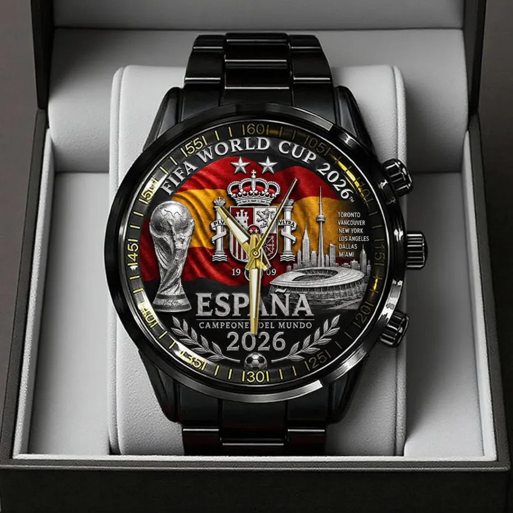 Spain 2026 World Cup Champions Black Stainless Steel Watch – 24397