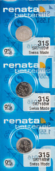 3 x Renata 315 Watch Batteries, SR716SW Battery