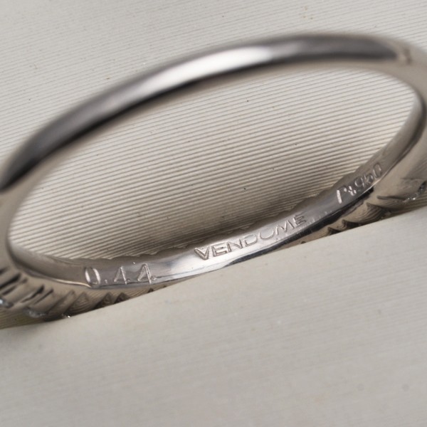 Auth VENDOME Ring Diamond 0.44ct US6-6.25 950 Platinum