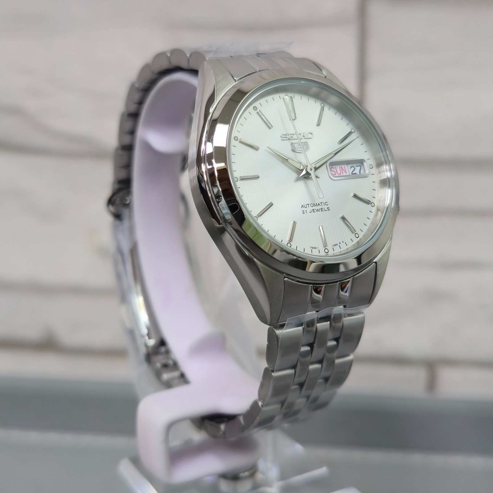 Seiko 5 Sports SNKL15K1 Silver Dial 38mm Stainless Steel New Full Set Mens Watch