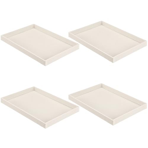 Stackable Jewelry Tray Jewelry Organizer Tray Showcase Display Empty 4 Beige
