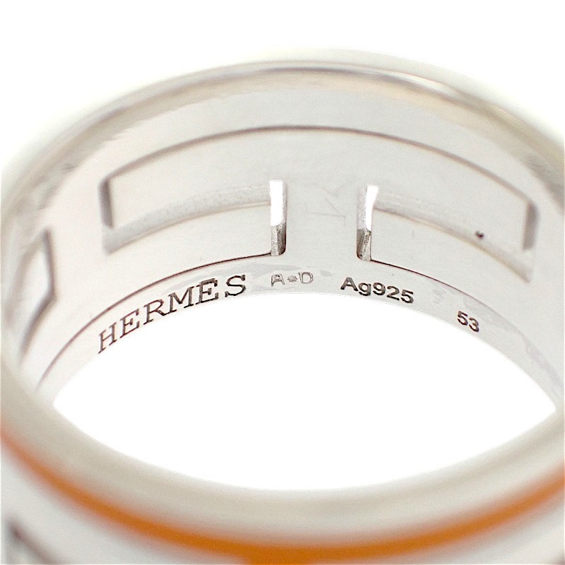 HERMES #13(JP Size) ring Orange Silver925 mens