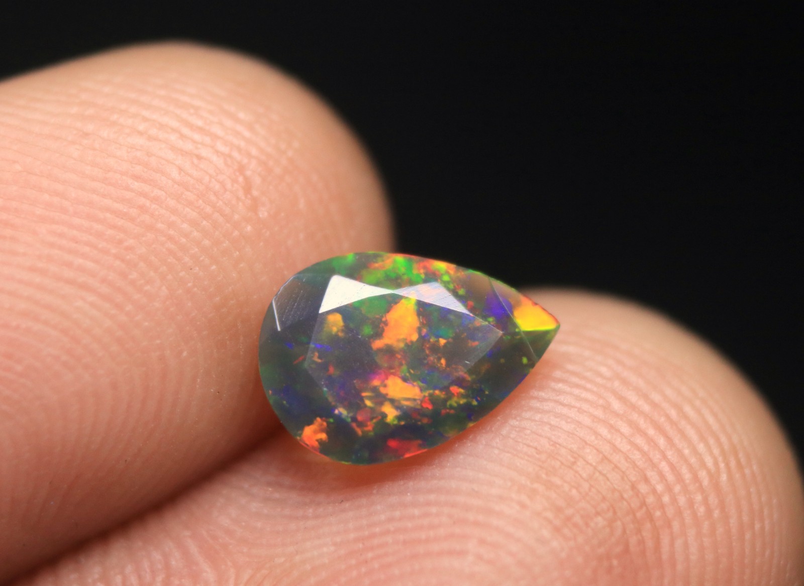 Good Quality Faceted Cut Ethiopian Welo Fire Opal Pear Cut Gemstone For Jewelry