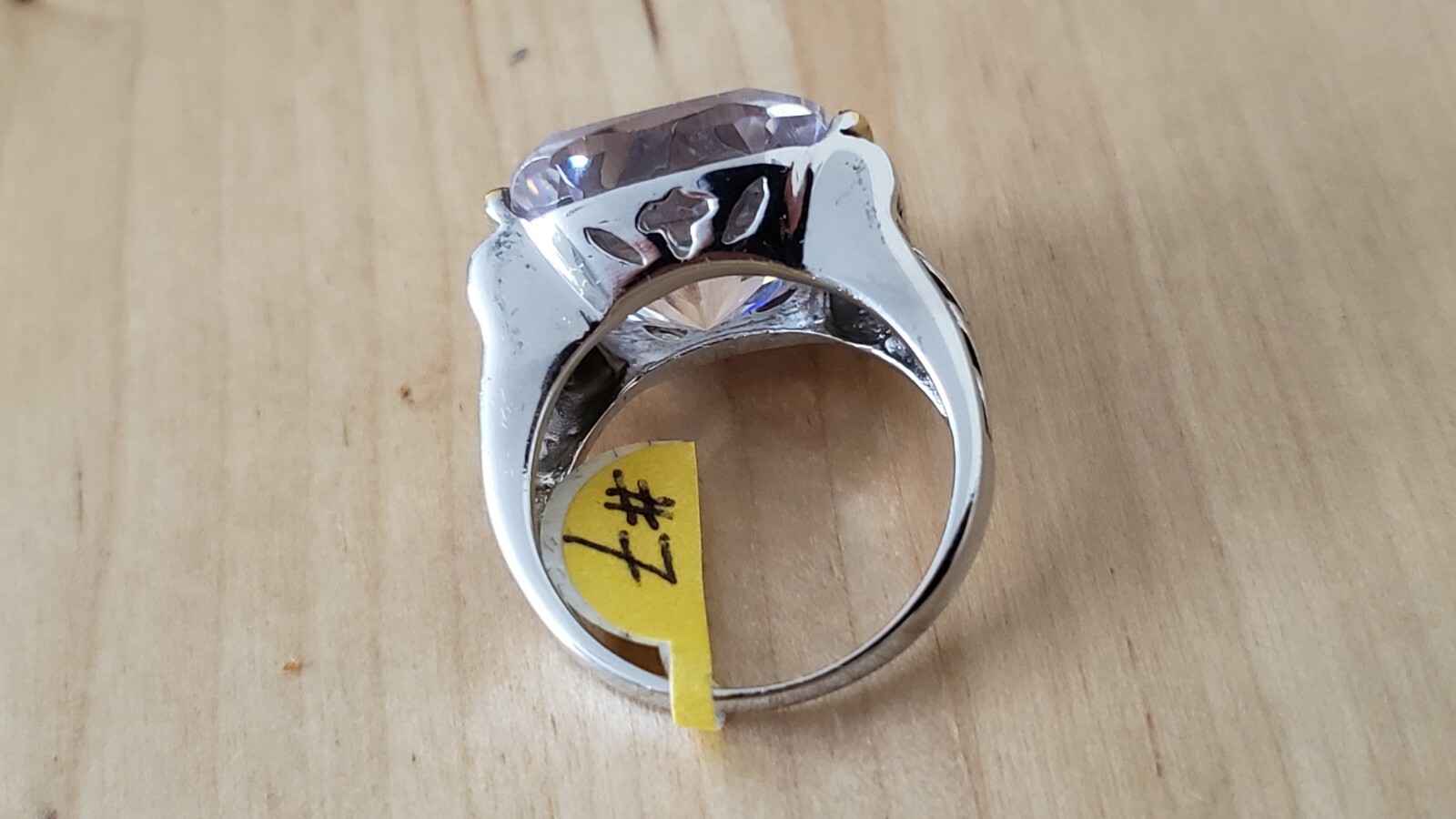 FASHION CRYSTAL RING,RHODIUM ,18K GOLD PLATED, Size 7, USA