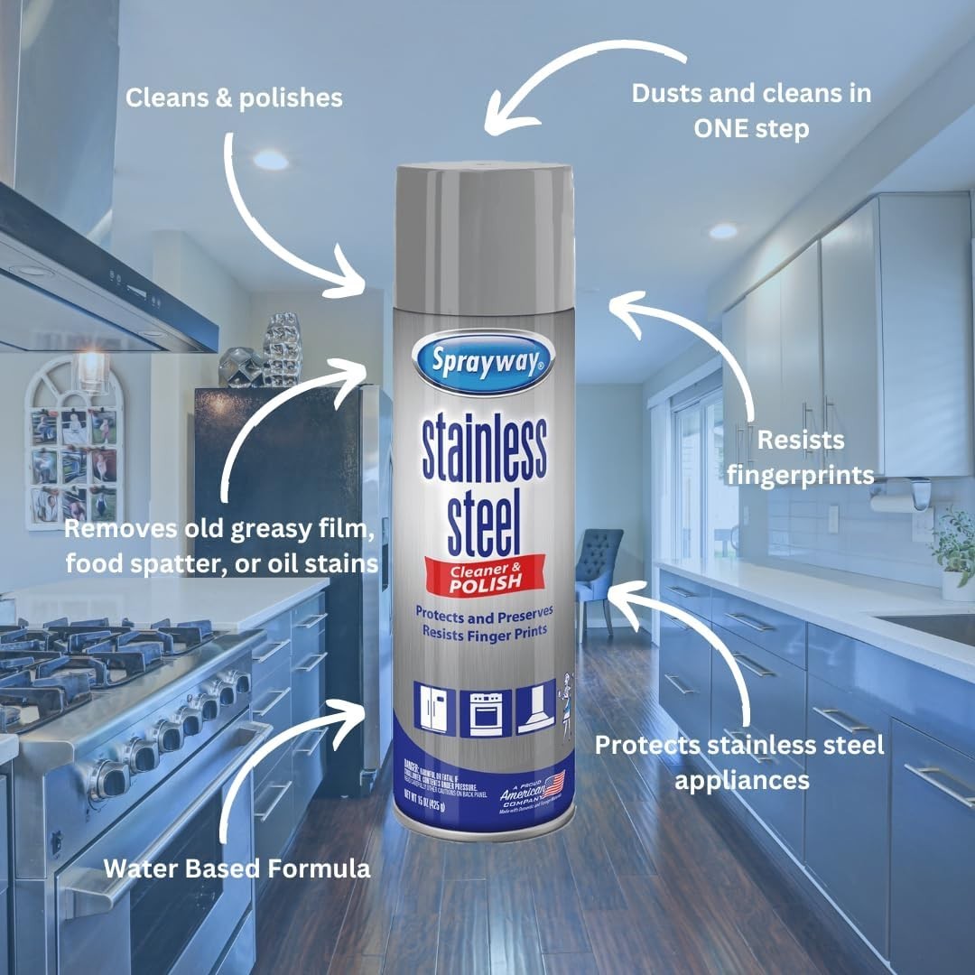 Residue-Free Water-Based Stainless Steel Cleaner – 15 Oz for Gleaming Surfaces