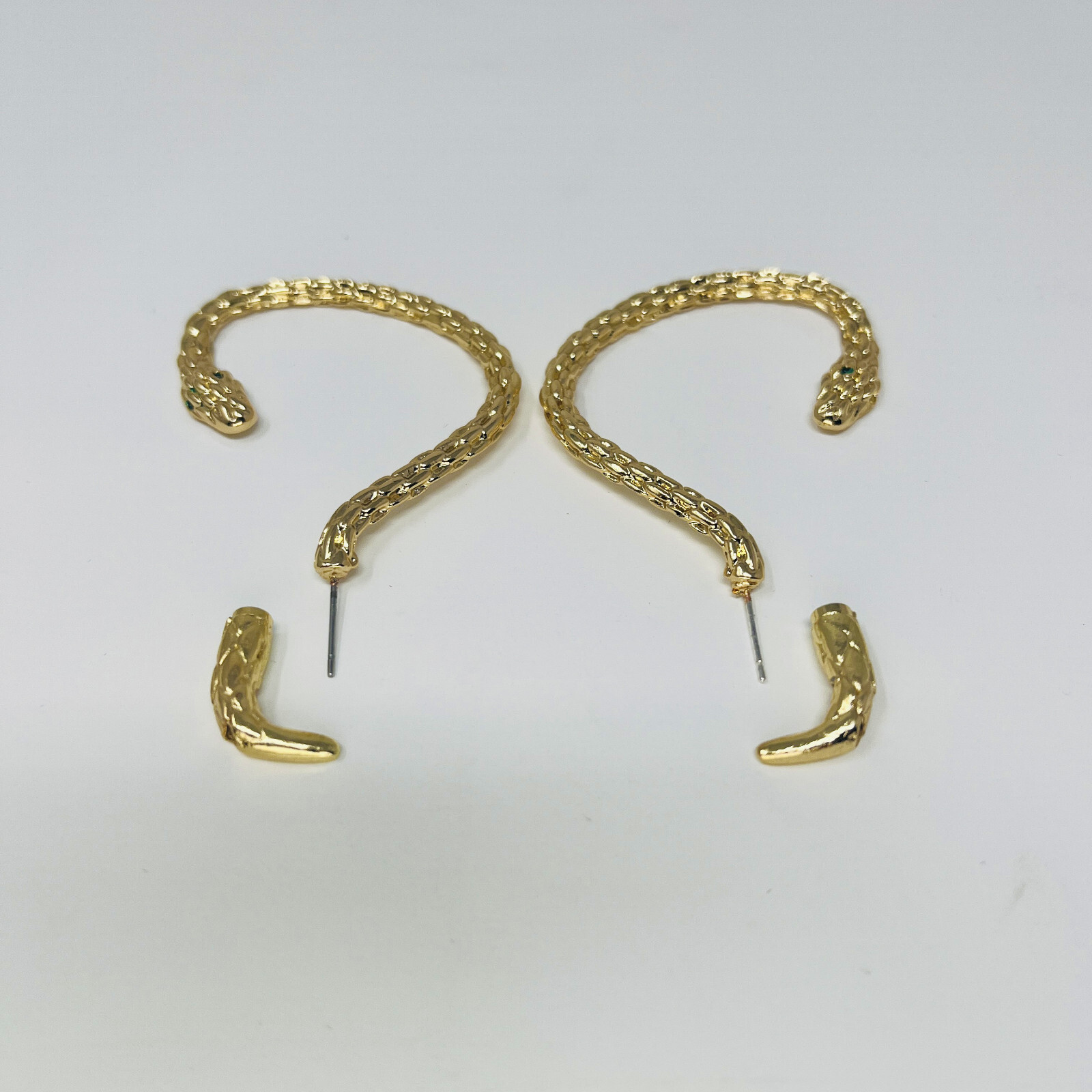 Snake Serpent Over The Ear Cuff Earrings Post Back Climber Statement Fine Jewelr