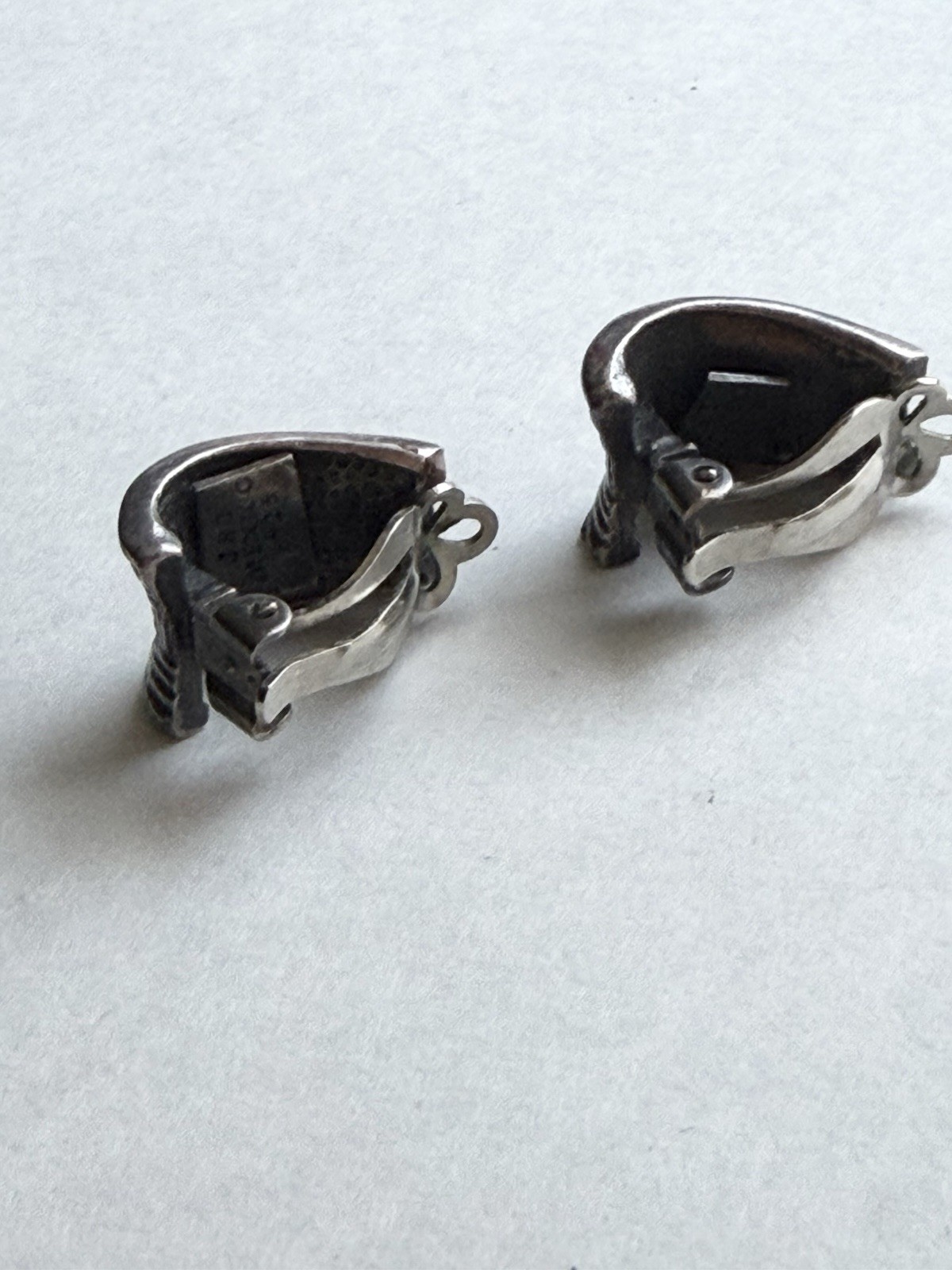 925 Sterling Silver Clip-On Huggie Earrings, Basket Weave Design, No Stone