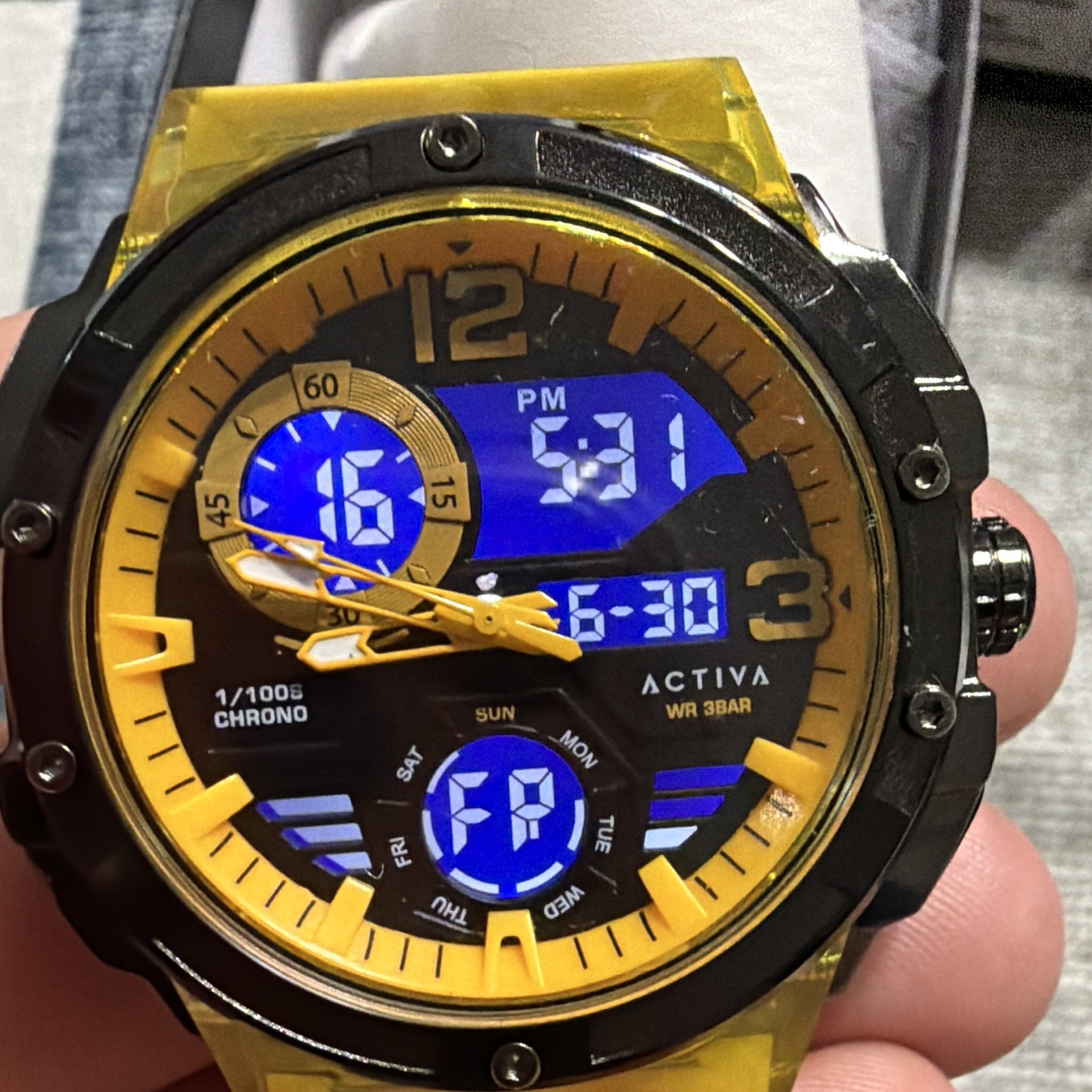 Activa Virtux X Invicta Digital Men’s Watch – 51mm. Yellow (ACW8118-001)