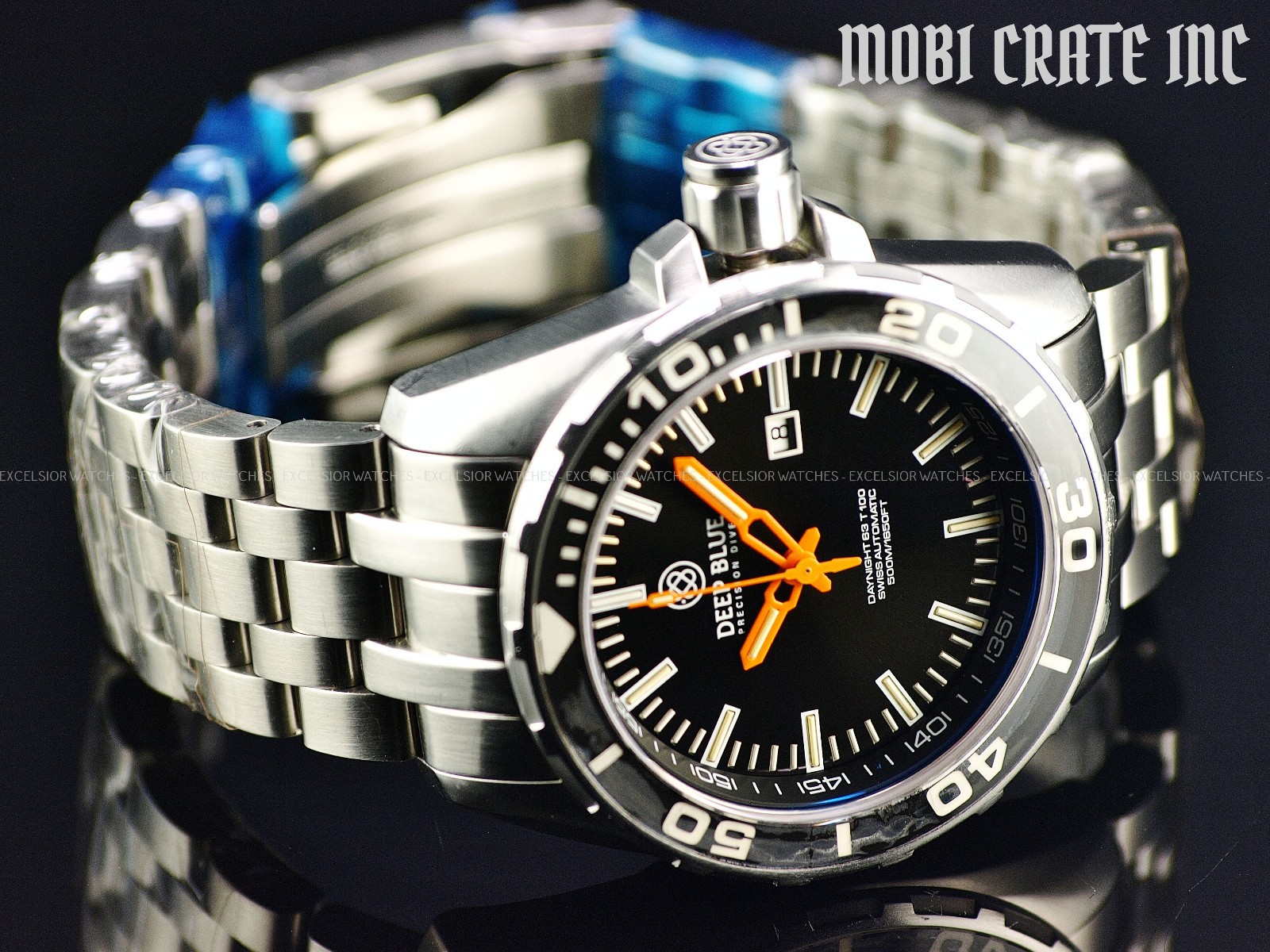 Deep Blue DayNight 63 T-100 47mm Swiss ETA 2824 Automatic 500m Sapphire Watch