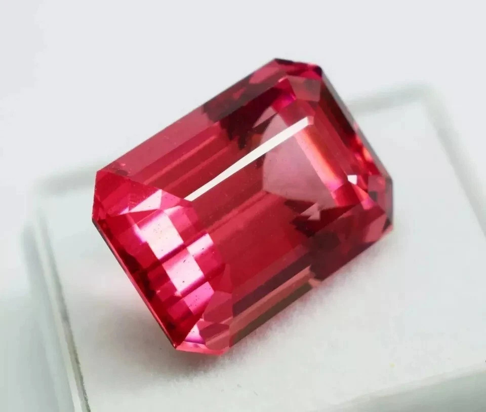 10 Ct Emerald Cut Certified LOOSE GEMSTONE NATURAL PADPARADSCHA SAPPHIRE BEST!
