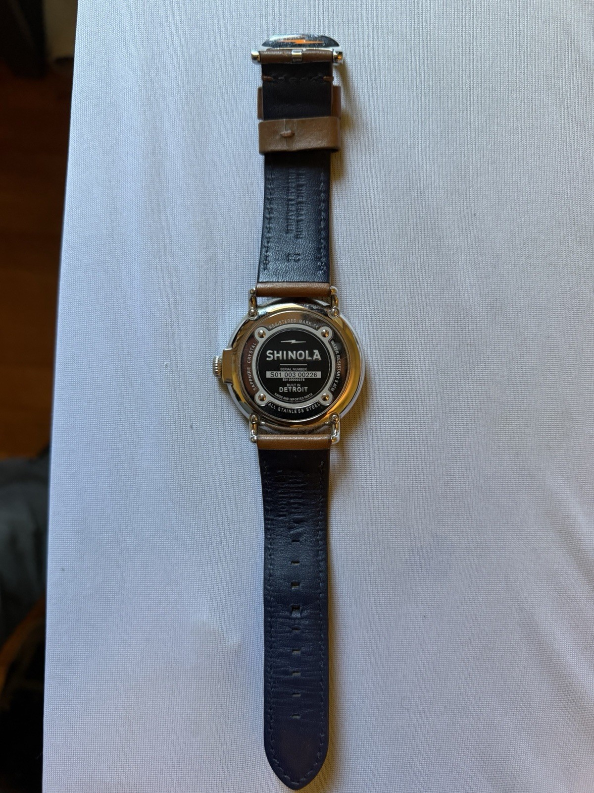 Shinola Argonite-1069 Quartz Men’s Wristwatch Black Dial Brown Leather Strap
