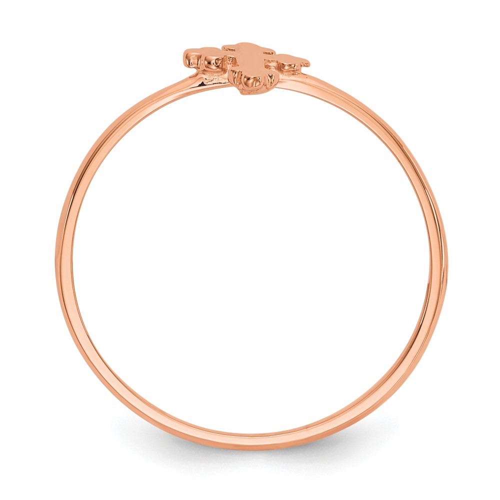 14k Rose Gold Polished Fancy Cross Shape Ring Size 7