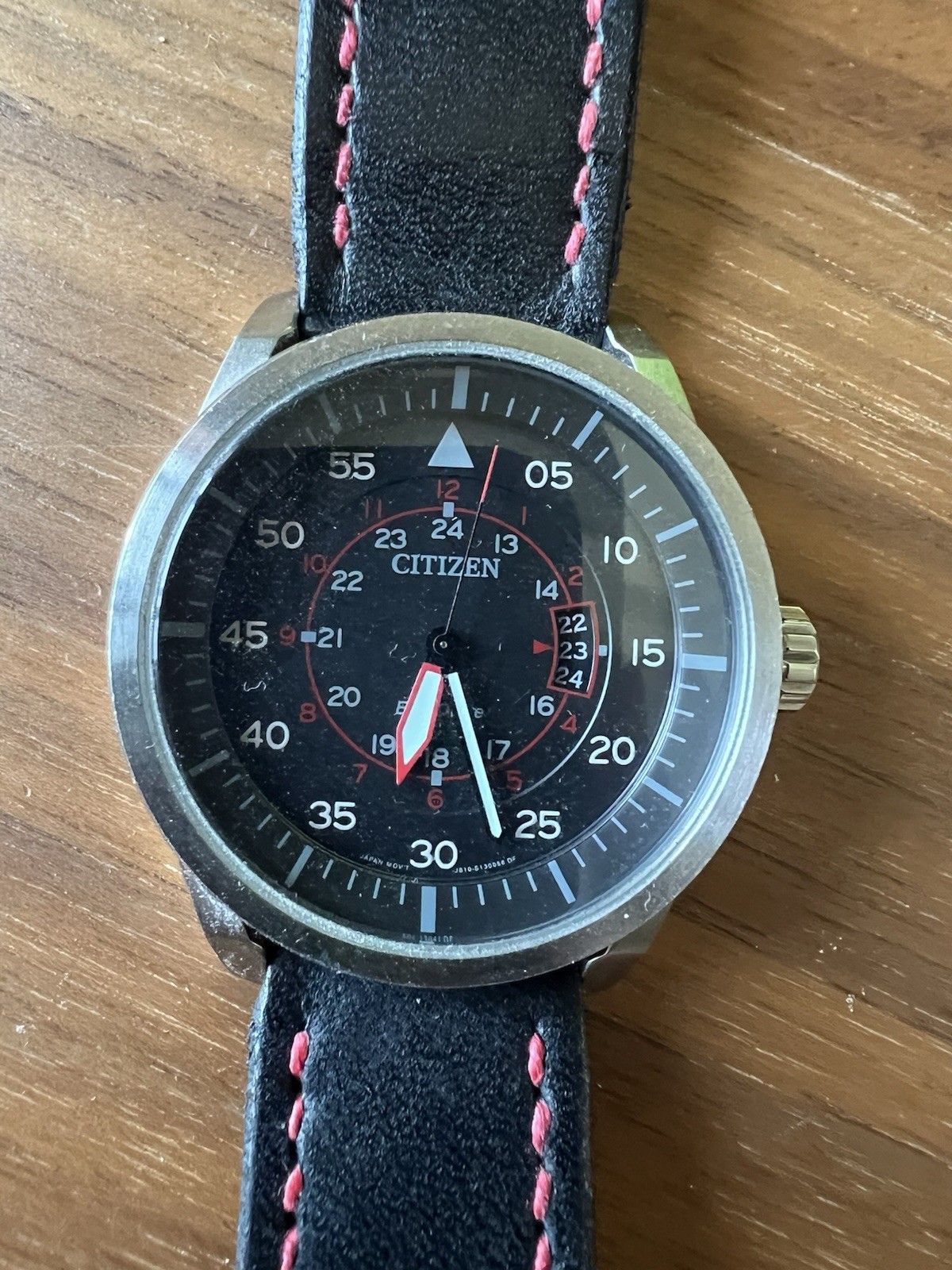 Citizen Eco Drive JB10 w/Custom Swedish Ammo Strap – Black/Red