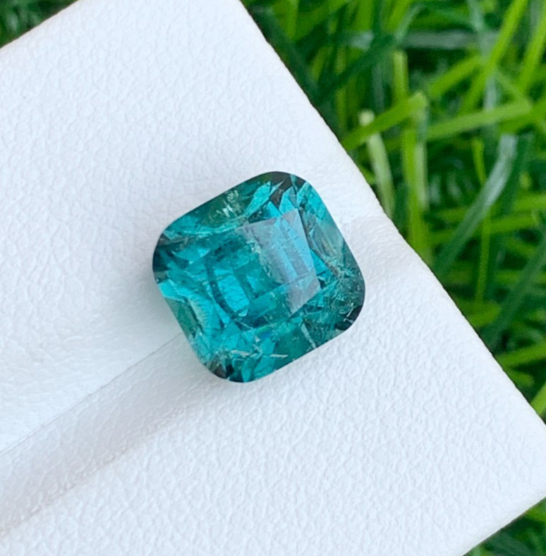 Buy 5.05 Cts Lagoon Tourmaline – Natural Cushion Cut Gem from Afghanistan