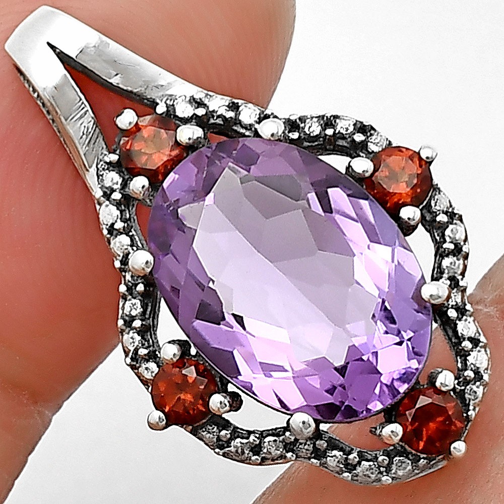Elegant Natural Gemstone Pendant Jewelry with Accent Stones by Desiregem DGP1012