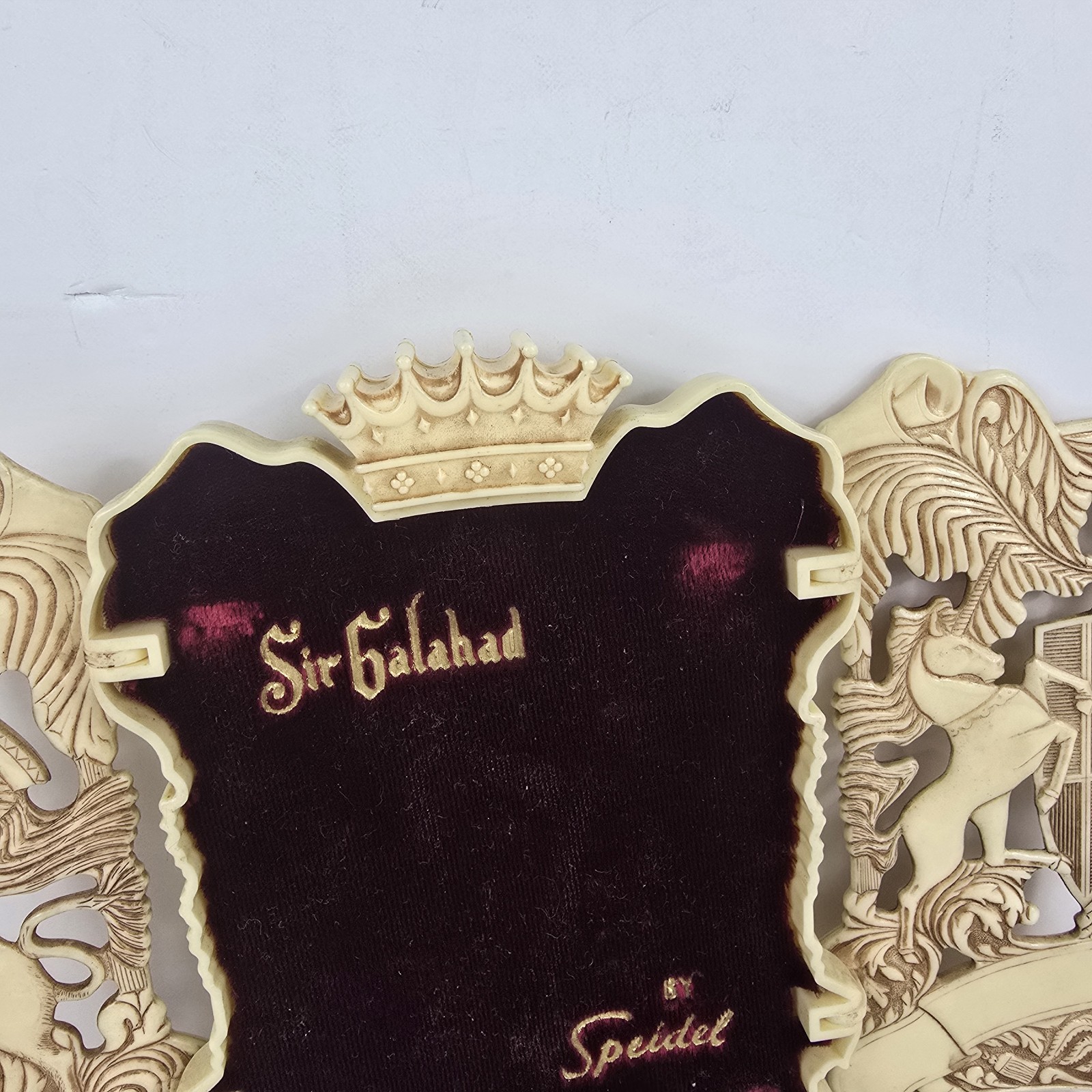 RARE Vtg Speidel Celluloid Sir Galahad Watch Presentation Box Braun Crystal 6.5