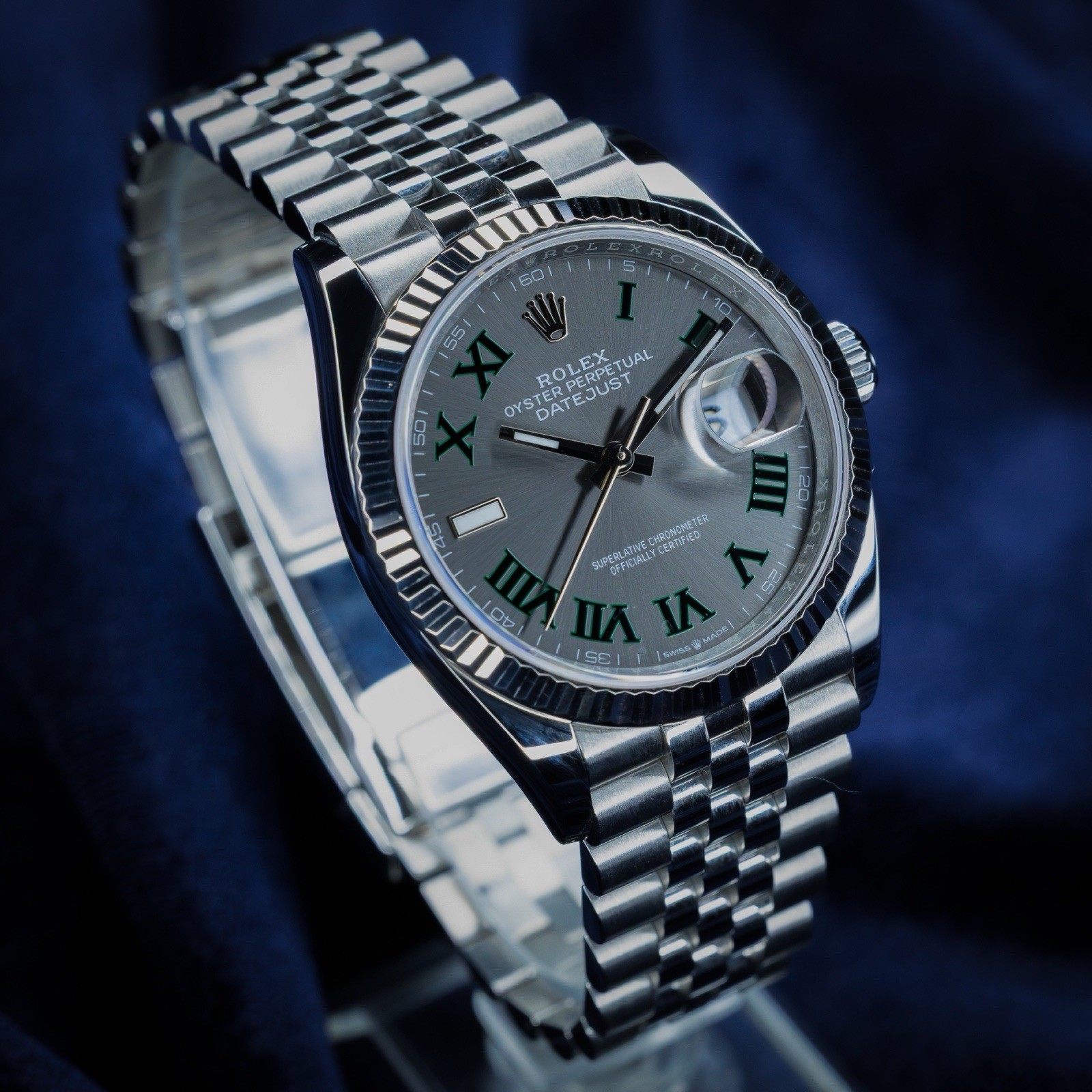 2025 Rolex Datejust 126234 36mm Wimbledon Dial Fluted Bezel Jubilee Bracelet B&P