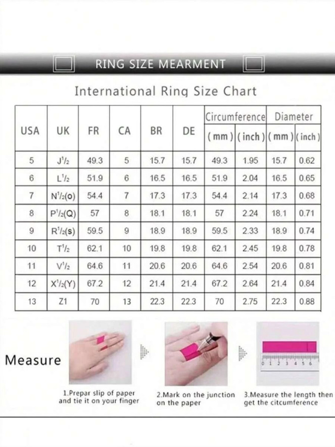 Fashion Women Luxury Heart Shaped Cubic Zirconia Wedding Engagement Ring Jewelry