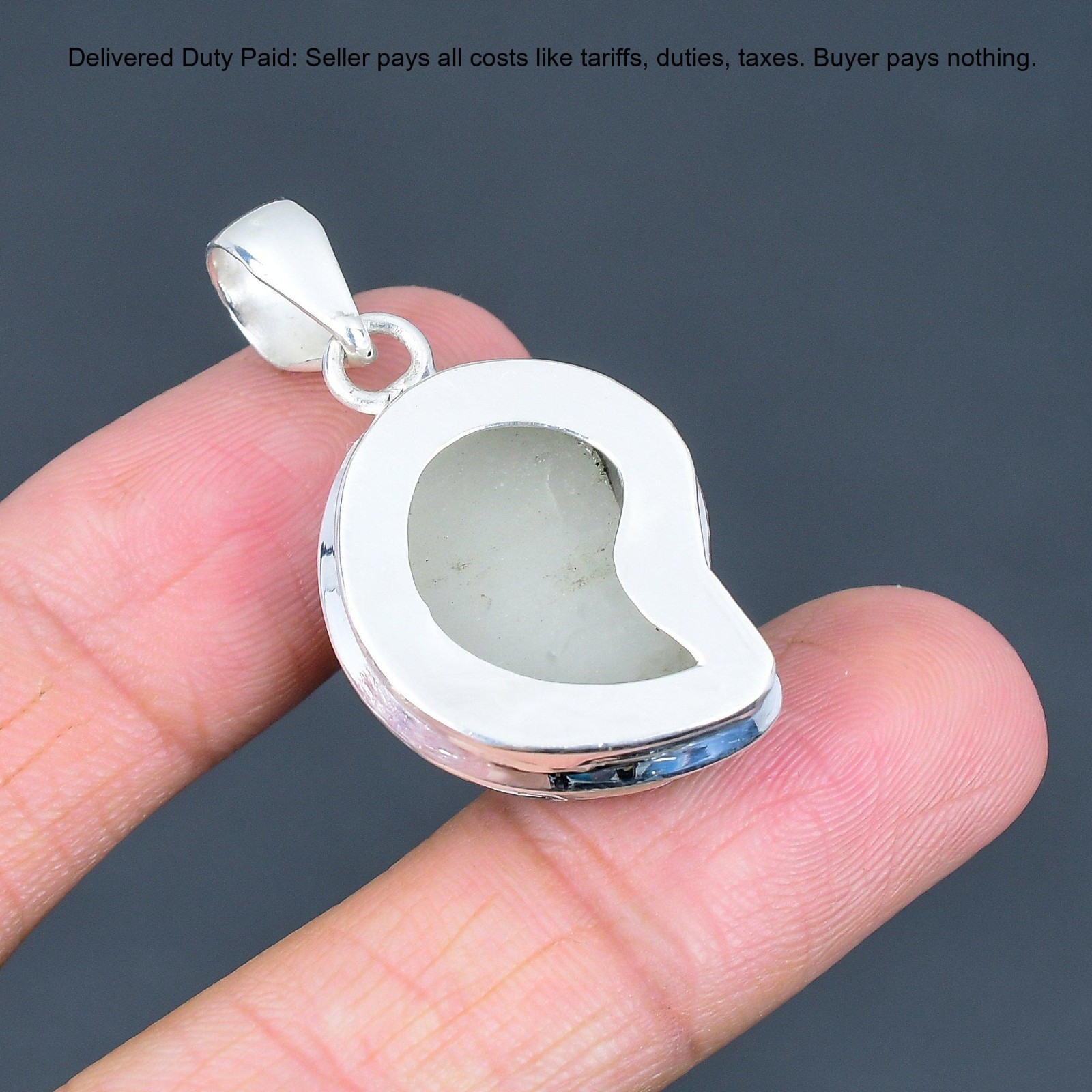 Valentines Sale Pear Ammonite Doublet Opal Stone Pendant Jewelry Sterling Silver