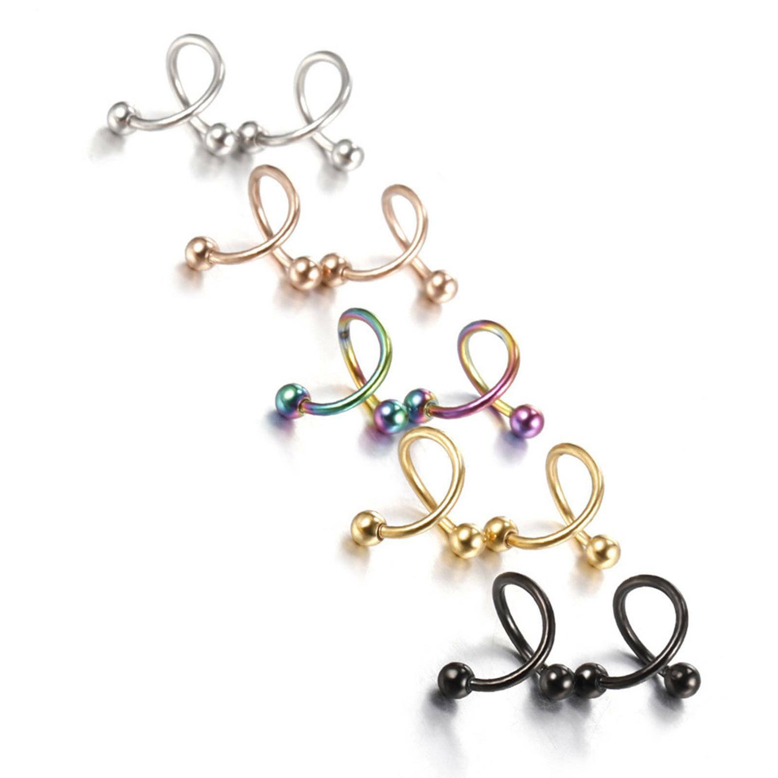 10pcs Ball Cone Spiral Twist Nose Ring 316L Steel Cartilage Tragus Earring 16G