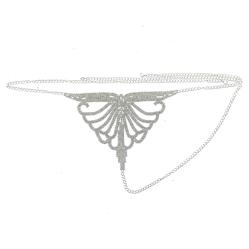 Women’s Rhinestone Chain Lingerie Bra Thong Set Bikini Body Jewelry Chain Gift！！