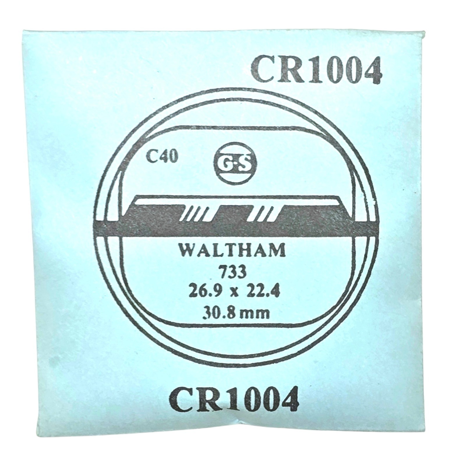 G-S, CR1004 Replacement For Watch Crystal Part WALTHAM 733, 26.9 x 22.4, 30.8 mm