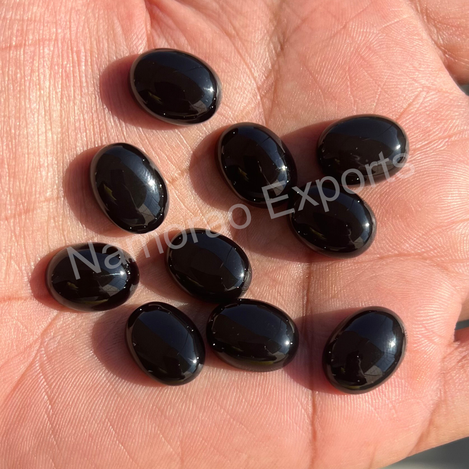 Natural Black Onyx Oval 3×5 mm to 15×20 mm Cabochon Loose Gemstone Lot