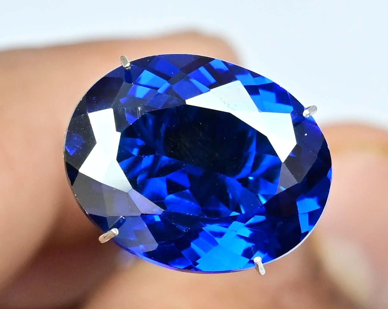 Natural D’ Block Blue Tanzanite 13.40 Ct Excellent Oval Certified Loose Gemstone