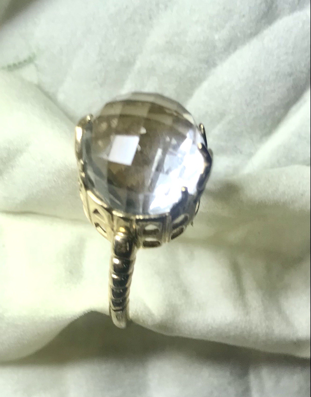 Solid 10k Yellow Gold Genuine 12.10 CTW Topaz ￼￼￼Taj Mahal Ring