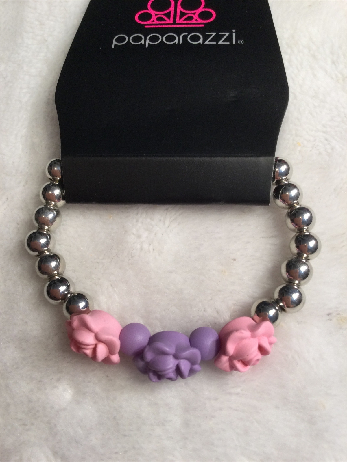 Kids Pretty 3 Rose Bead 5pc Bracelet Set Paparazzi New