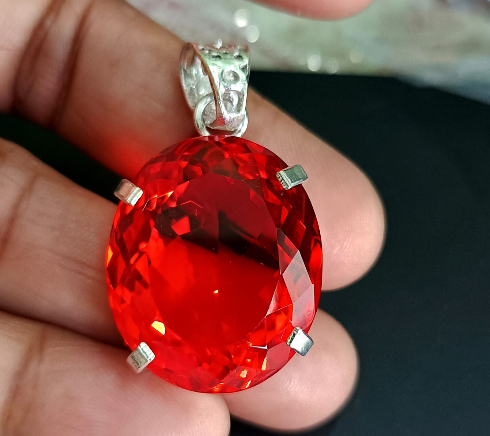 EGL Certified Natural 61.80 Ct Brazilian OVAL RED Topaz Pendant Loose Gemstone