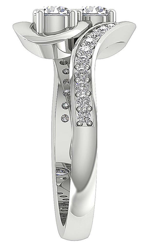 Lab Grown Diamond 14K Gold Forever Us Two Stone Ring VS F 1.00 Ct Prong Setting
