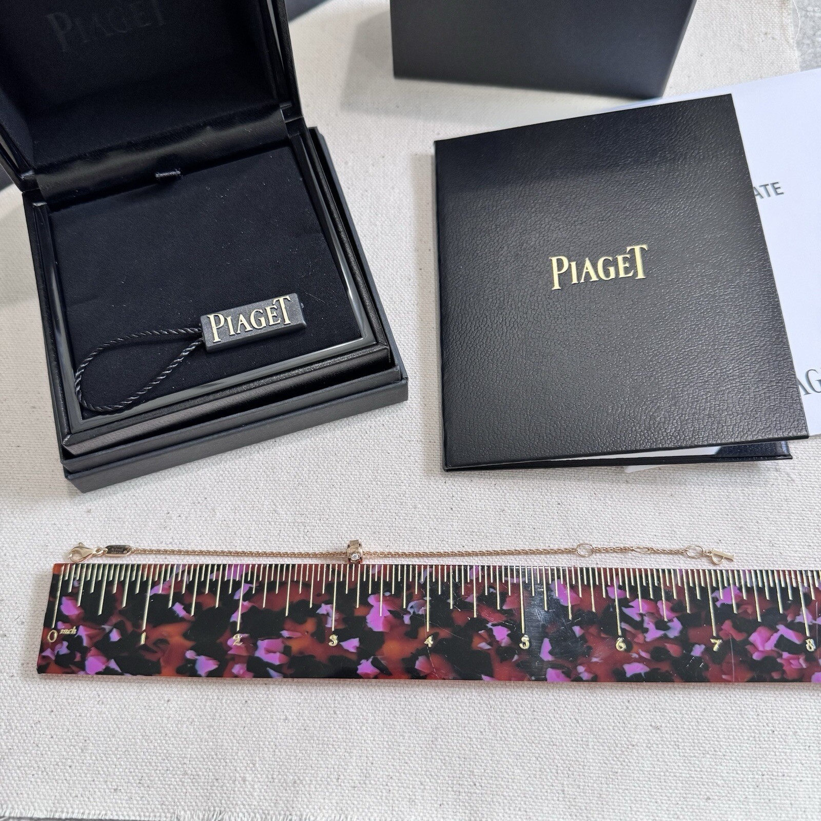 Piaget 18k Rose Gold Possession Decor Palace Bracelet with One Diamond Full Set