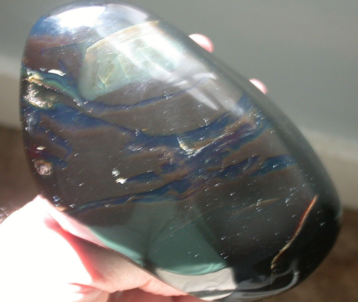Beautiful Deep GREEN Purple AMBER Fossil Gemstone GIANT 533 grams Piece