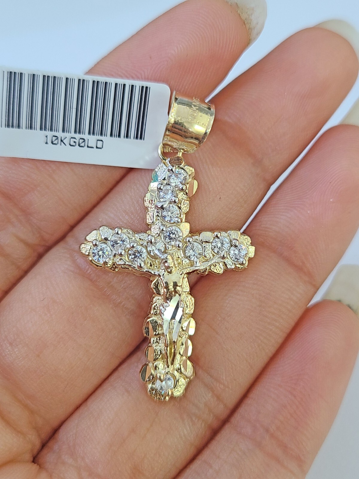 10K Gold Palm Chain 3mm Length 18″ 20″ 22″ 24″ 26″ 28″ 30″ & Cross Charm