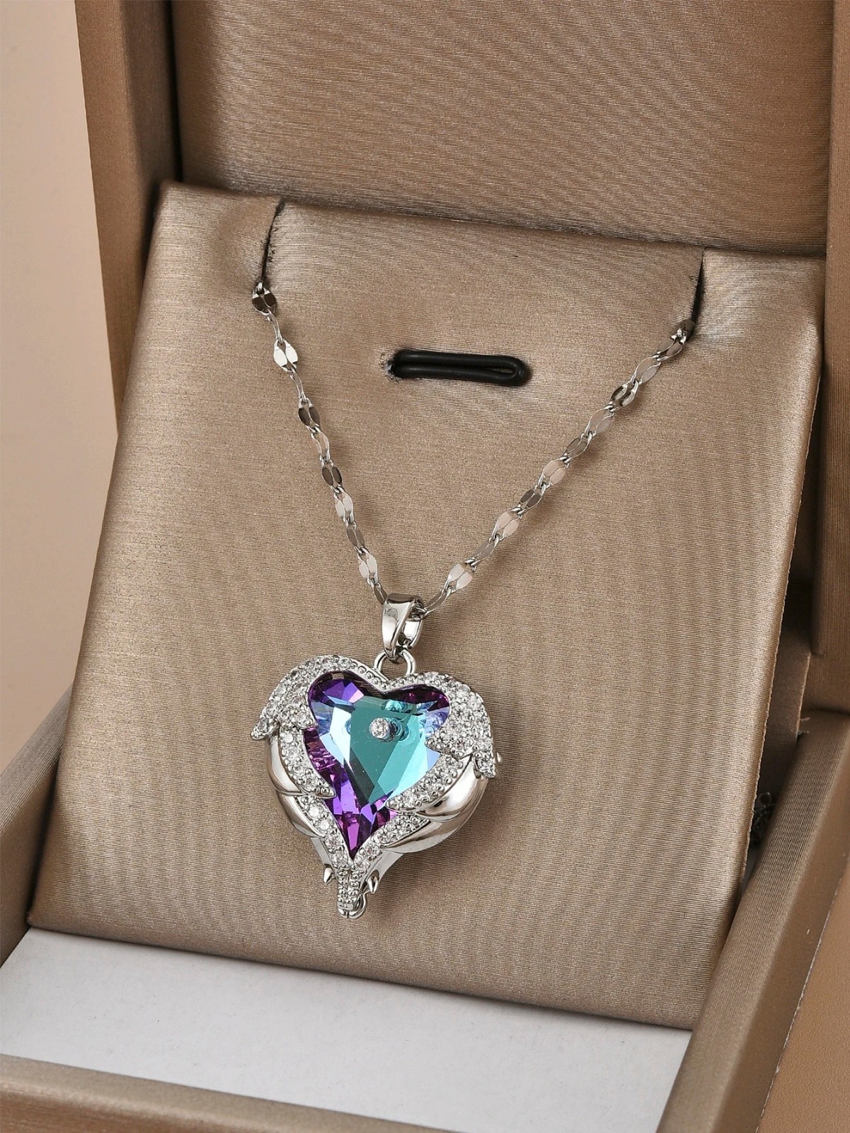 Heart Necklaces Love Gifts For Girls Angel Wings Pendant Chain for Women Mystic