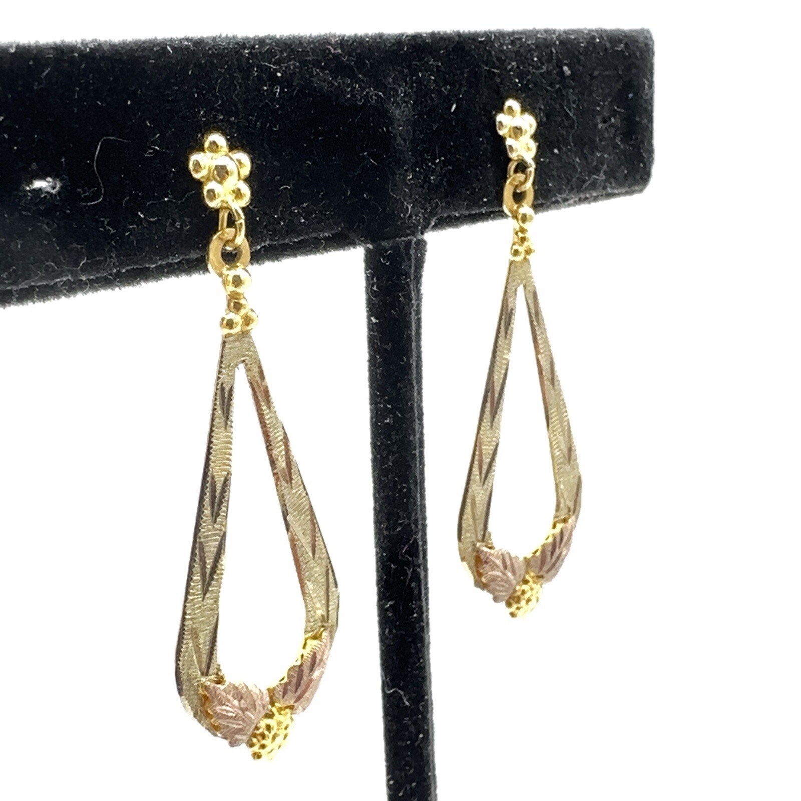 10K Black Hills Gold earrings – $723 Landstrom’s textured open teardrop dangle