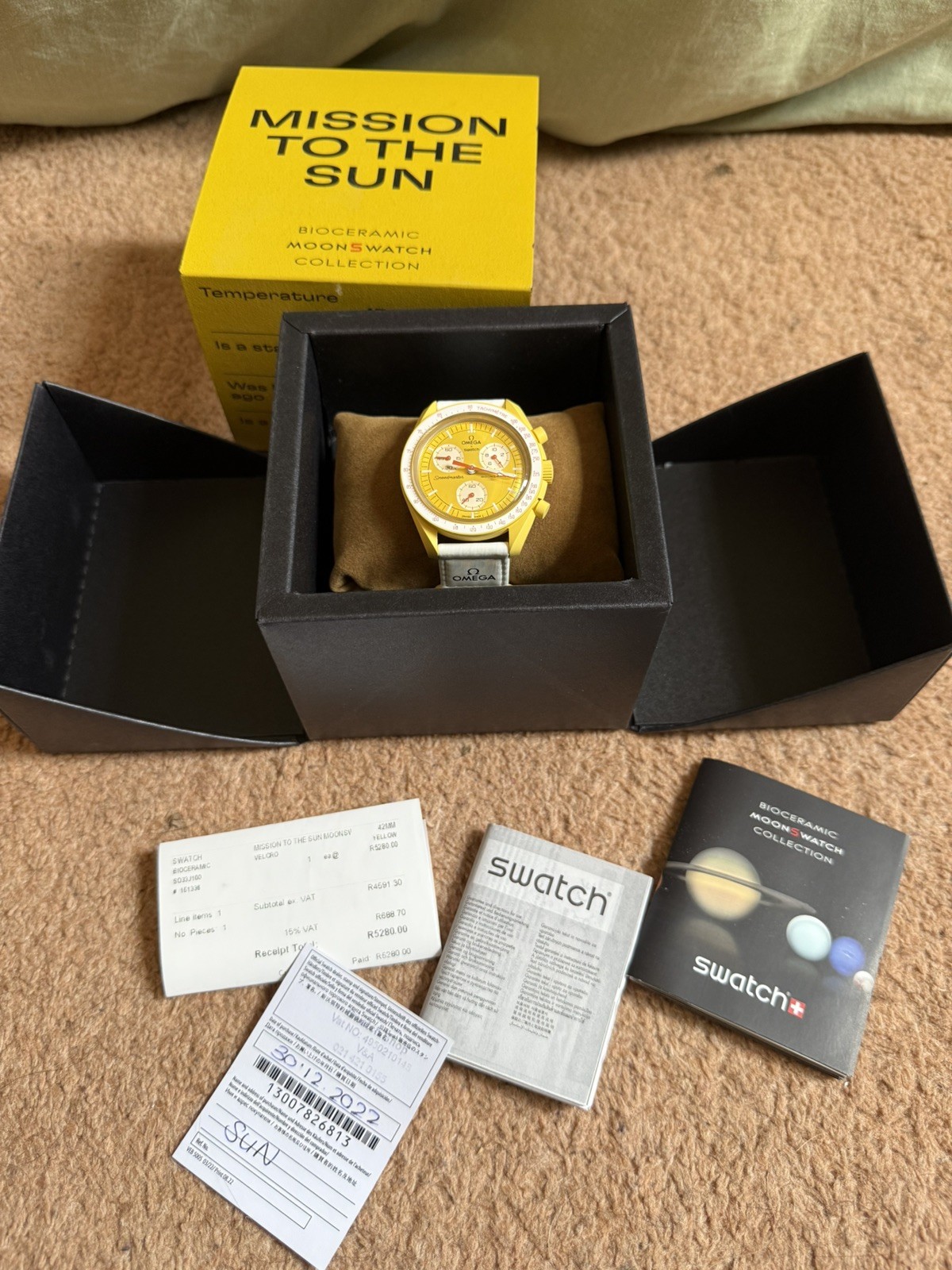 OMEGA x Swatch MoonSwatch Mission to the Sun Chronograph Quartz Box & Manual