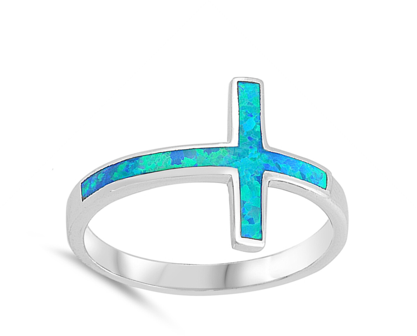 Blue CZ Classic Ring New .925 Sterling Silver Band Sizes 4-10