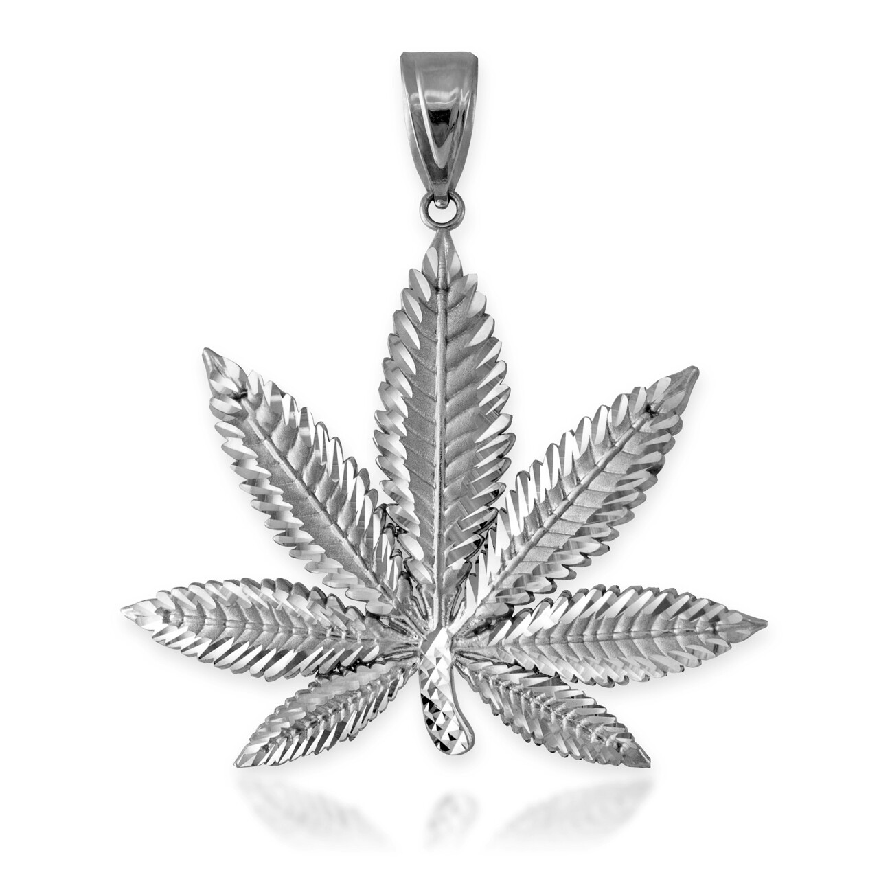 Sterling Silver Marijuana Leaf DC Pendant (2 sizes)