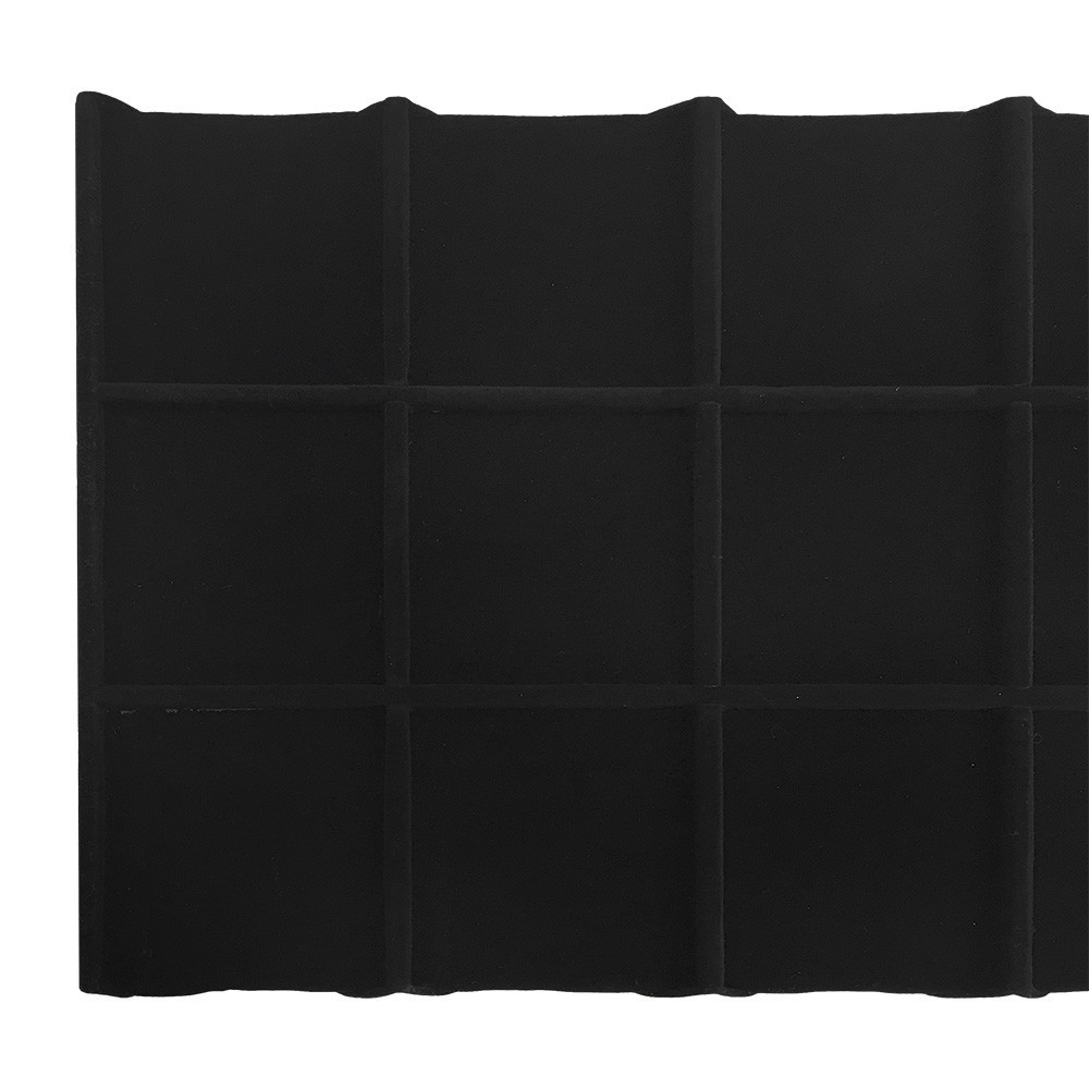 18 Square Black Velvet Jewelry Compartment Tray Storage Organizer Drawer Inserts