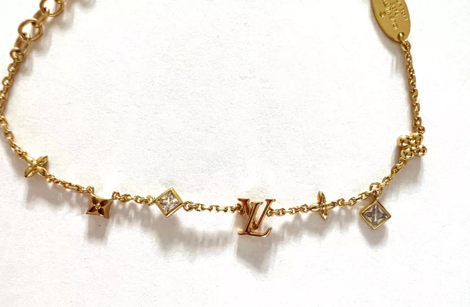 LOUIS VUITTON Genuine Louis in the Sky LV Crystal Charm Bracelet