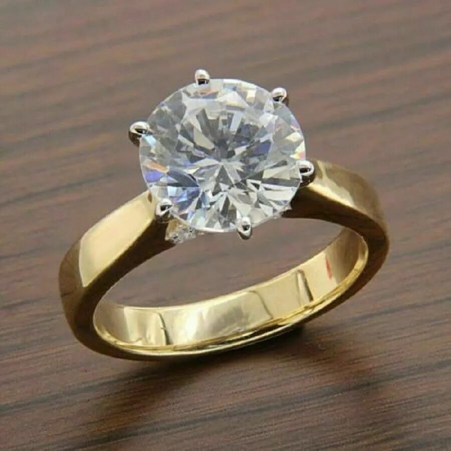 3Ct White Round Cut Women’s Engagement Wedding Ring In Solid 925 Sterling Silver