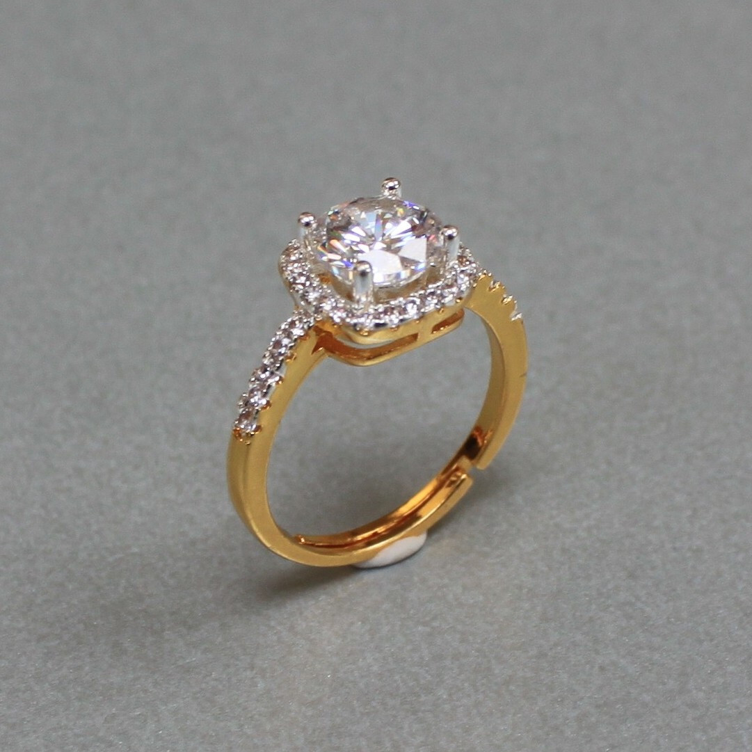  18k Adjustable Gold Diamond Ring Free UK Delivery New